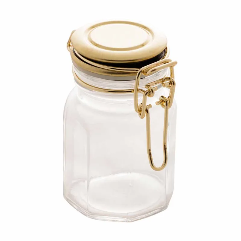 Pote Hermético Tampa de Metal Dourada Lyor 100ml