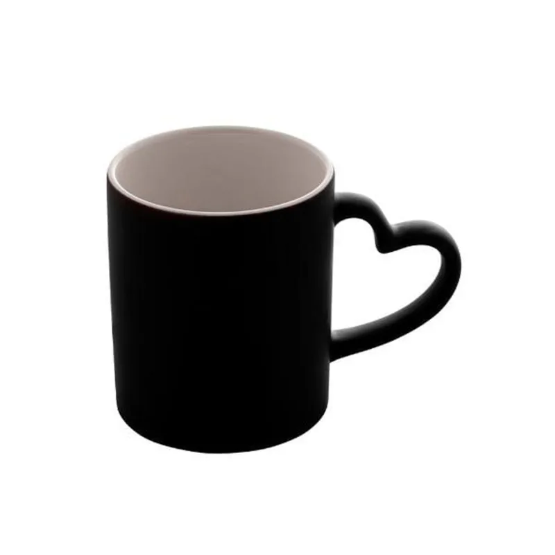 Caneca em porcelana Lyor Luminus Heart 350ml preta