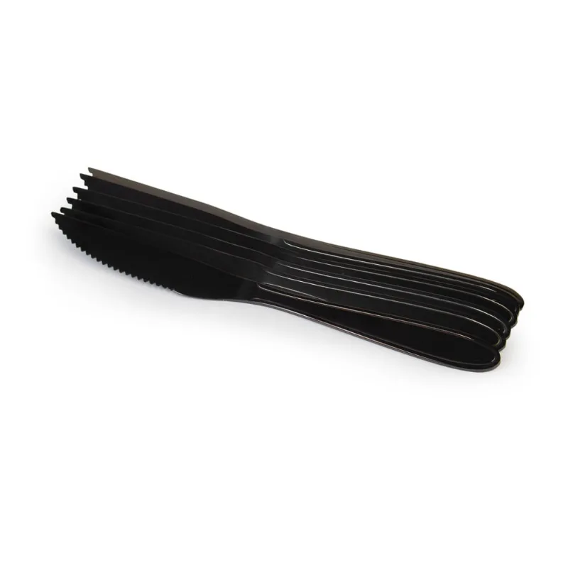 Faca Aço Inox Preto Lyor com 6 Unidades