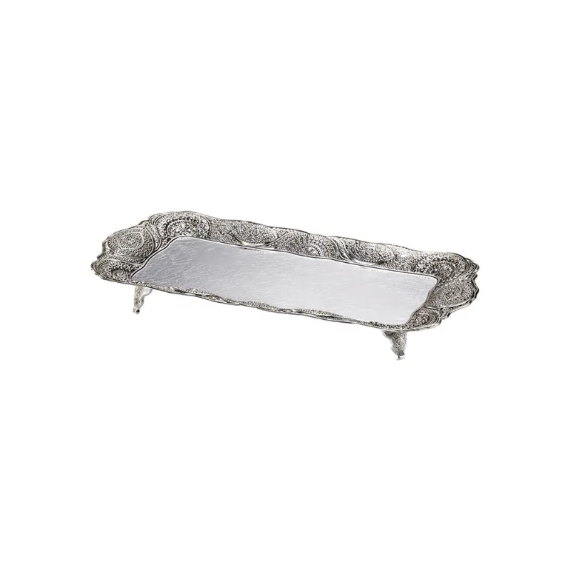 Bandeja niquelada em zamac Lyor Marrocos 39x19cm