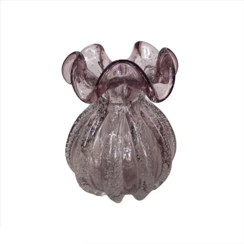 VASO DE VIDRO ITALY ROSA CLARO 11,5X13CM