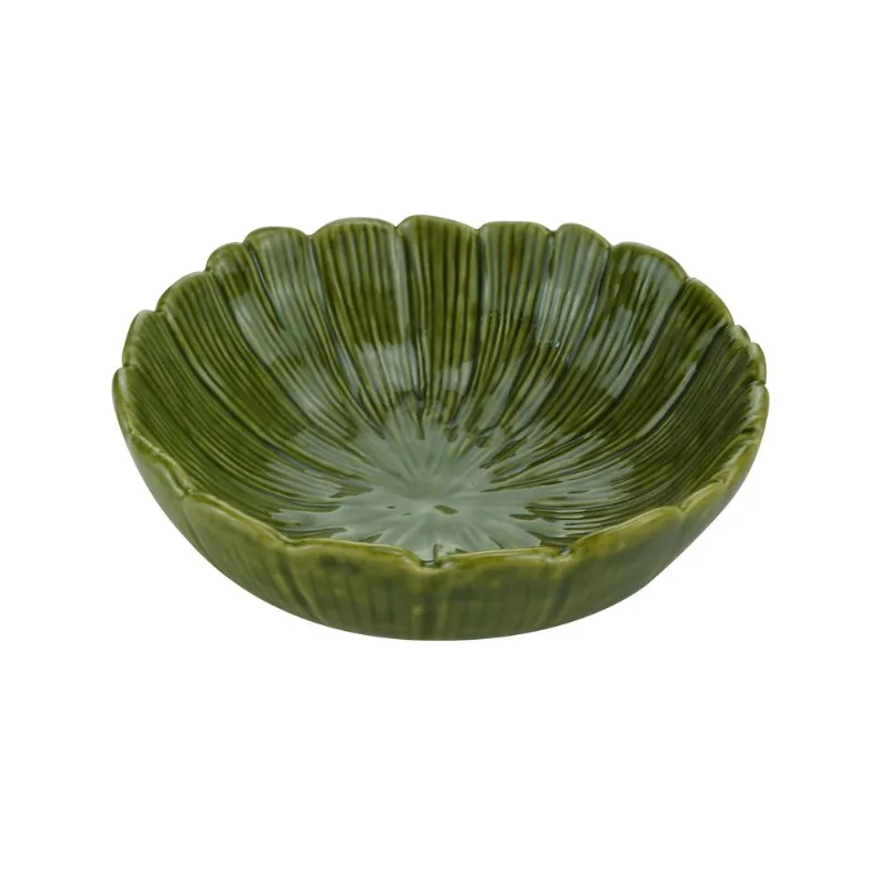 CENTRO DE MESA DE CERAMICA BANANA LEAF VERDE (4475) - LYOR CENTRO DE MESA DE CERAMICA BANANA LEAF VERDE 15X15X5,5CM