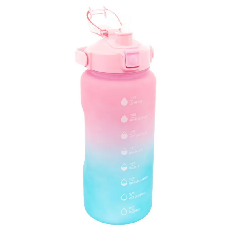 Garrafa Squeeze com Marcadores Lyor 2 Litros - DEGRADE ROSA/AZUL