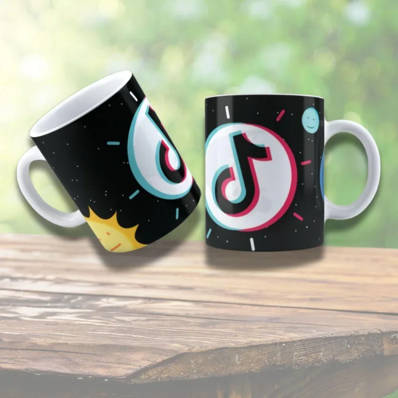 Caneca De Porcelana 325ml Tik Tok Decorada Tik Tok 3