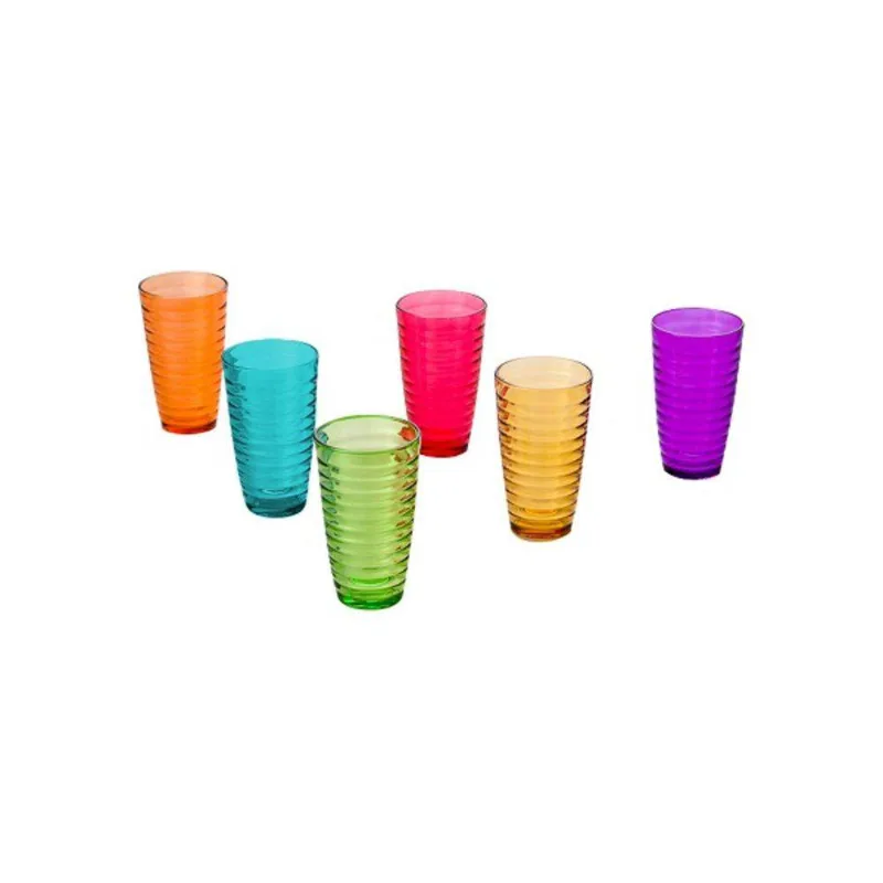 Conjunto 6 Copos Vidro 460ml Circle Colorido Lyor