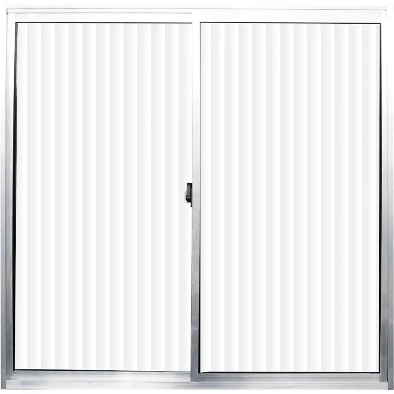 Janela De Correr 100X80 2 Folhas Alumínio Natural Vidro Canelado Home Quality