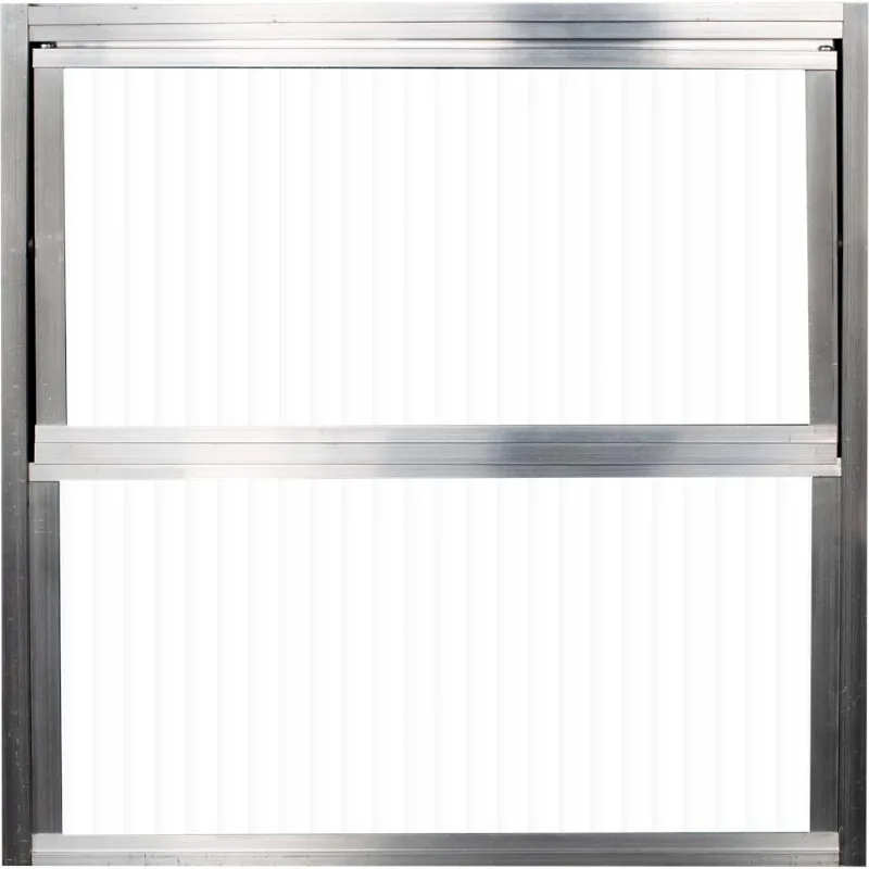 Janela Basculante 60X60 3 Folhas Alumínio Natural Vidro Canelado Home Quality
