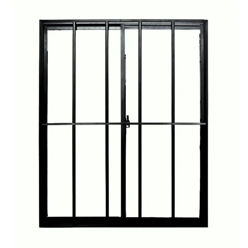 Janela de Correr 2 Folhas com Grade Alumínio Preto Quality Janela 2 Folhas com Grade Vidro Liso Alumínio Preto 80x80cm