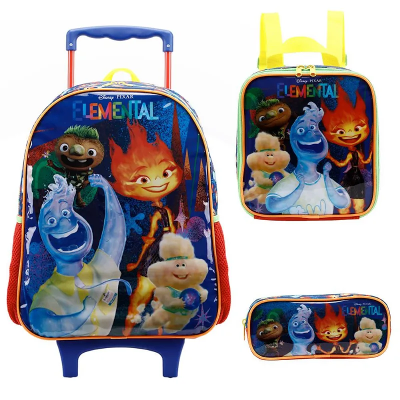 Kit Mochila Rodinhas Lancheira Estojo Xeryus 16 Elementals X Único
