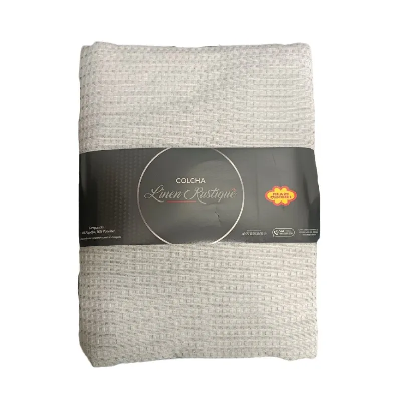COLCHA LINEN RUSTIQUE SOLT 1,80X2,40 PRATA/UNICO