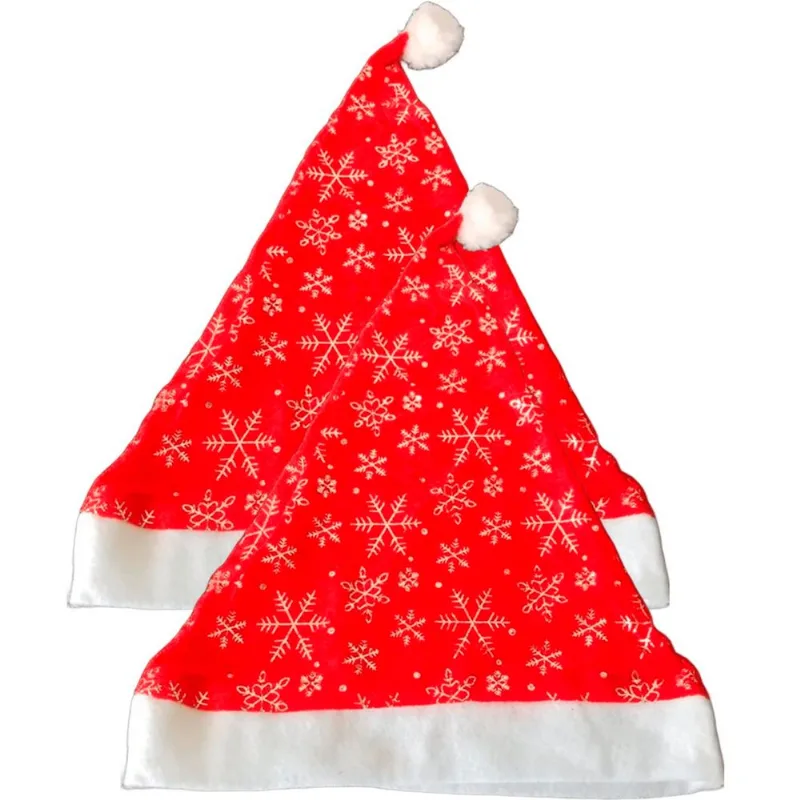 Conjunto 6 Gorro Touca Vermelho Papai Noel Enfeite De Natal