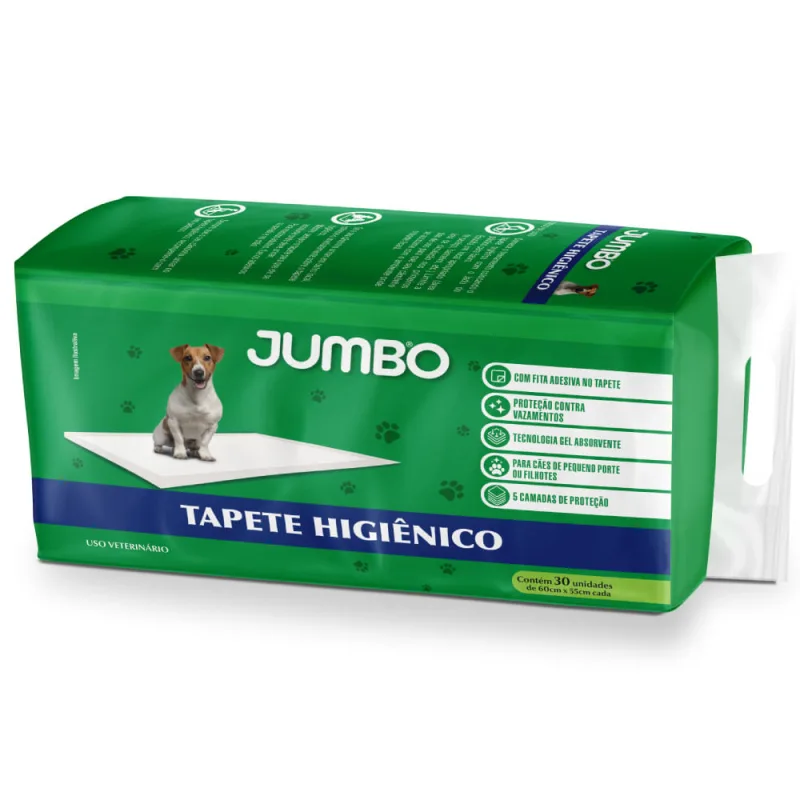 Tapete Higiênico p/ Cães Jumbo 60cm x 55cm com 30 Unidades - Jumbo - Pet Shop