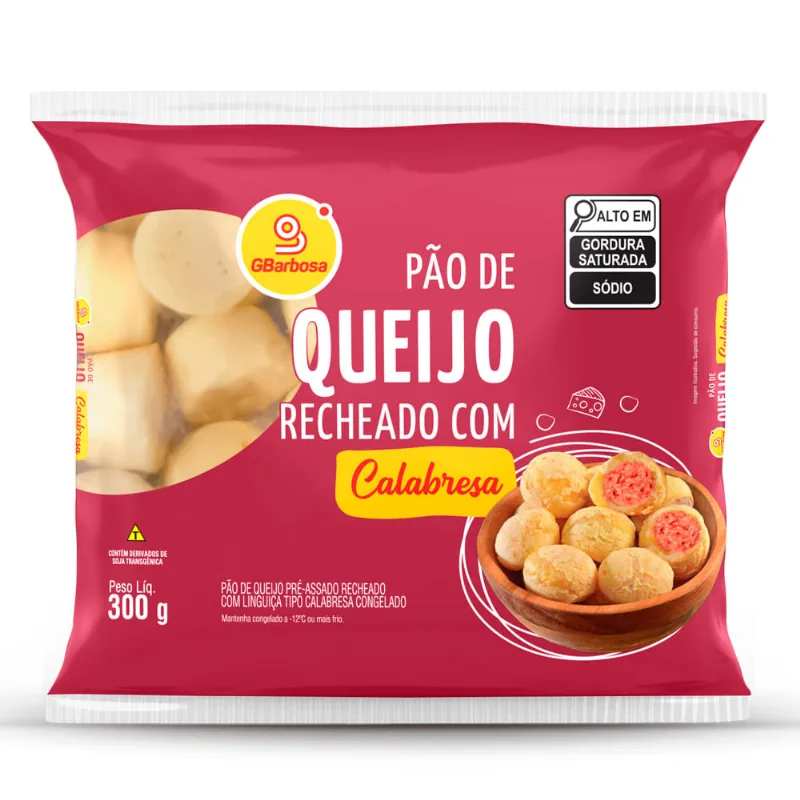 Pão de Queijo GBarbosa Recheado Calabresa 300g