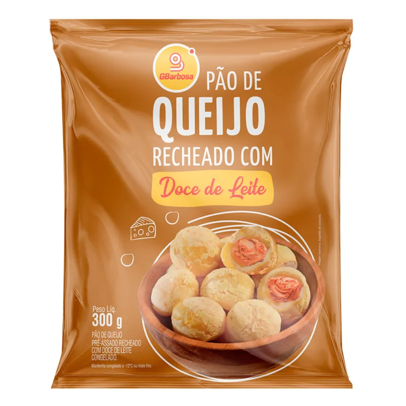 Pão de Queijo GBarbosa Recheado Dode de Leite 300g - Gbarbosa - Congelados