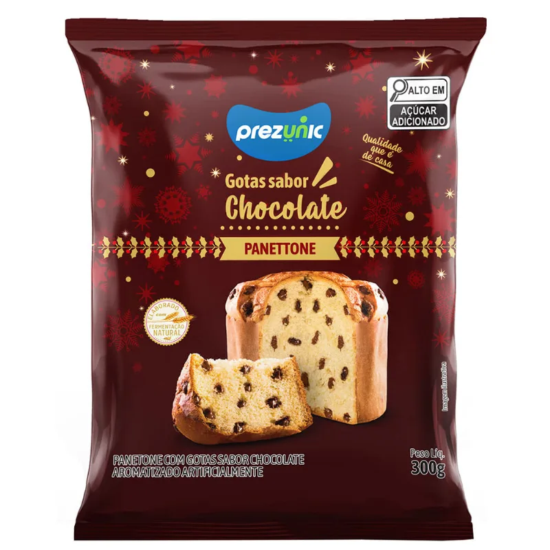 Panettone Prezunic Gotas de Chocolate Caixa 300g