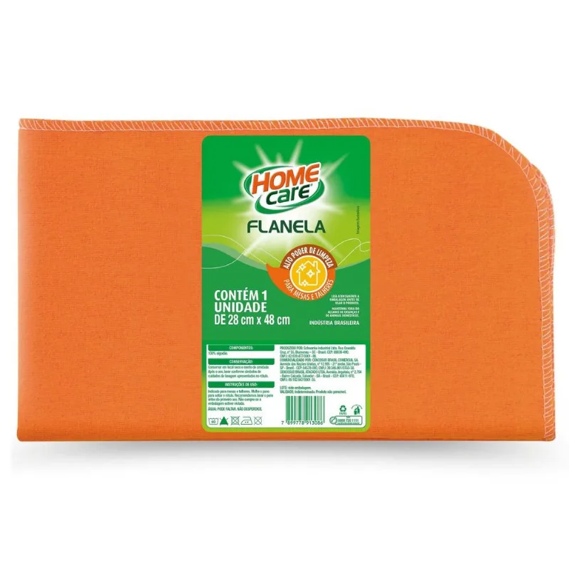 Flanela Home Care Laranja 28x48cm
