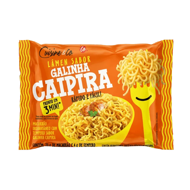 Macarrão Instânteno Cuisine&co Galinha Caipira 74g MACARRAO INST CUISINE&CO 74g, GAL CAIP