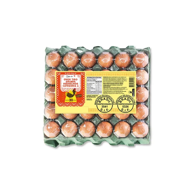 Ovos Vermelho Cuisine&Co Grande com 30 Unidades - Cuisine&Co - Hortifruti
