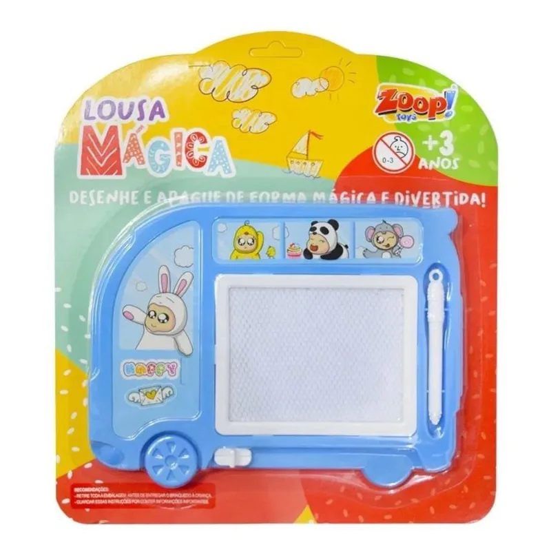 Lousa Mágica Zoop Toys Ônibus Infantil Com Caneta E Suporte