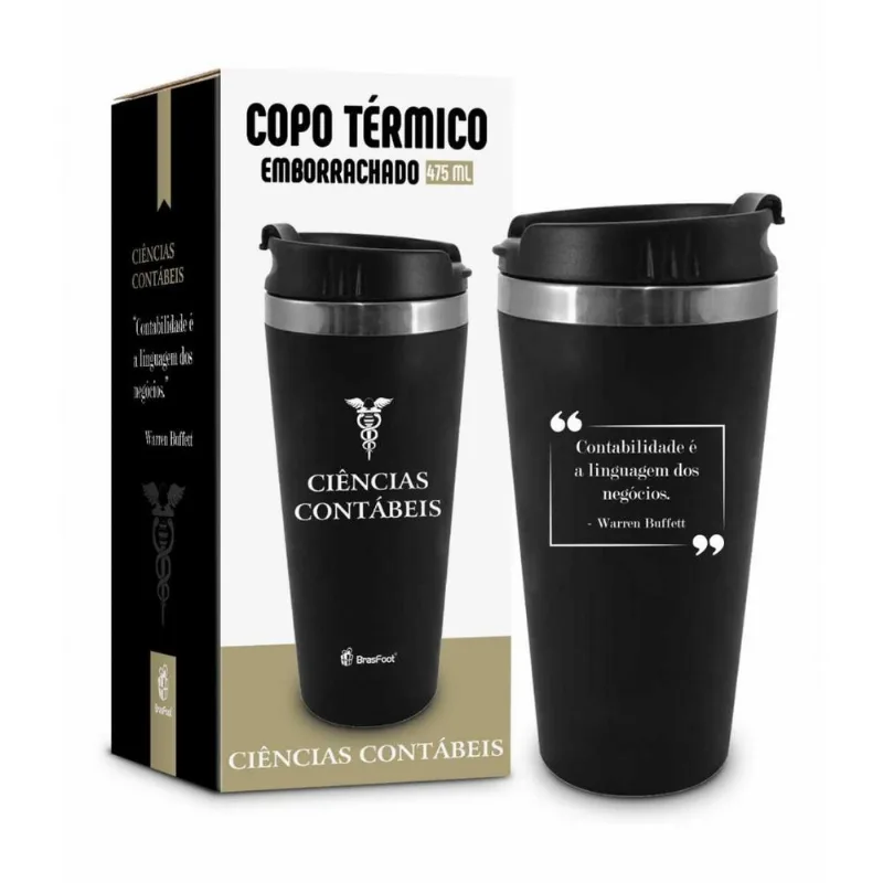 Copo Térmico Emborrachado Curso Ciências Contábeis 450Ml
