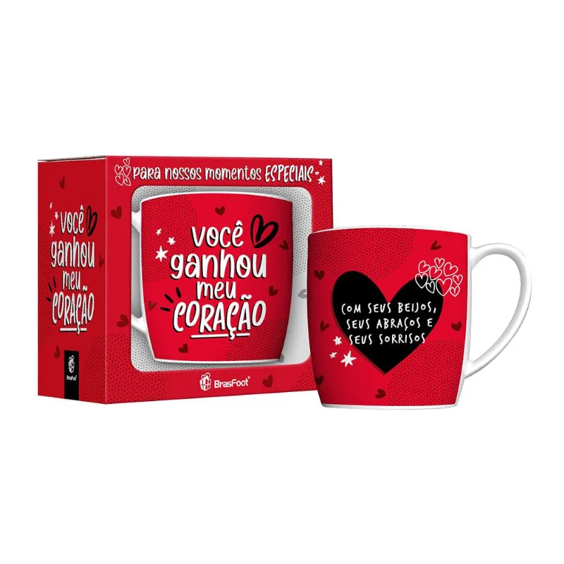 Caneca Você Ganhou Meu Coração Porcelana Urban 360Ml - Br