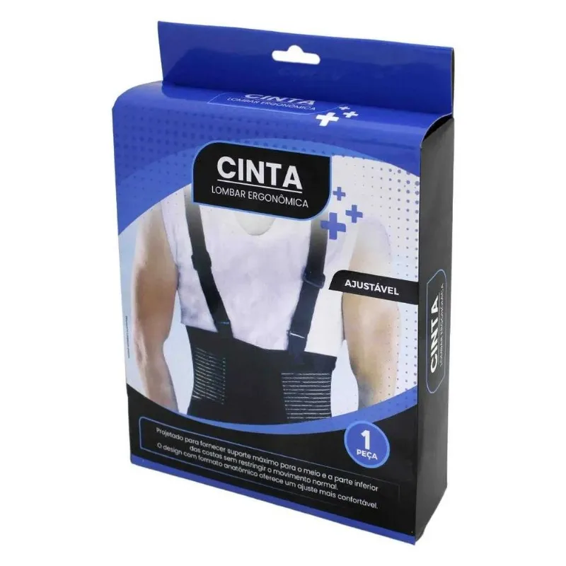 Cinta Ergonômica Lombar Faixa Abdominal Alfacell Preto (MP)