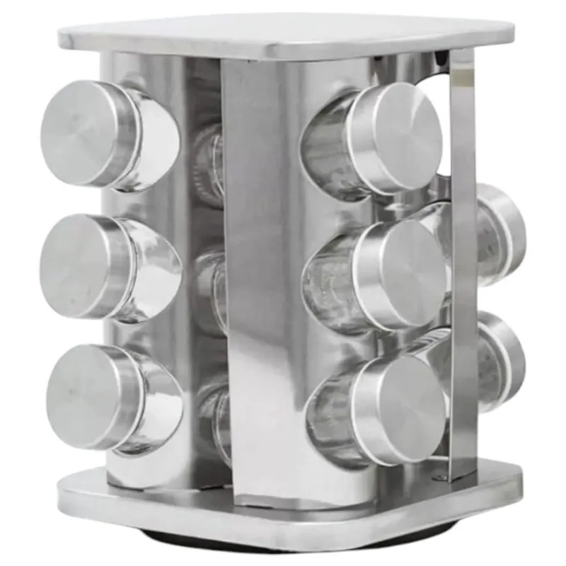 Porta Condimentos Casita Inox Com Base Giratória 12 Potes 80ml (MP)