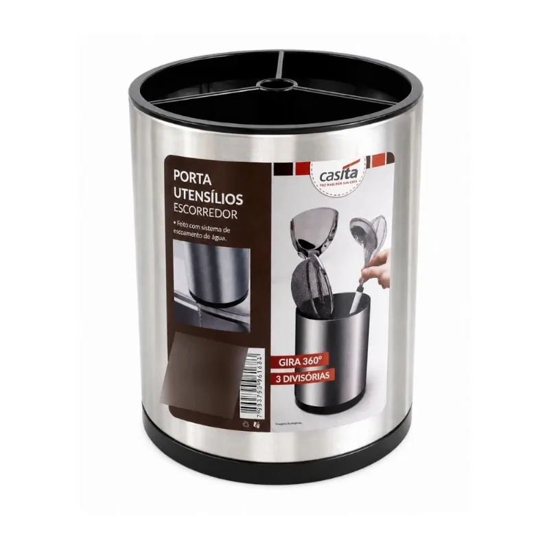 Porta Utensílios Casita Escorredor 3 Divisórias 9907 (MP)
