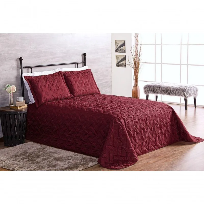 Cobre Leito Clean Casal 3 Pecas - Disponível cor Vinho