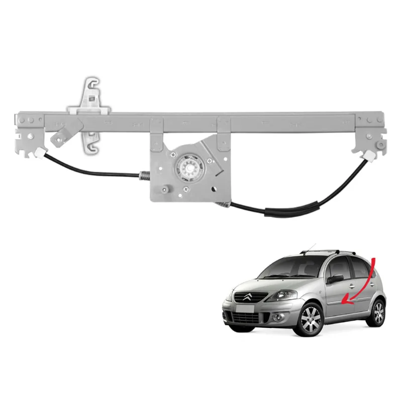 Máquina Vidro Elétrica Dianteira Citroen C3 08/12 Motor Bosch Zinni e Guell Esquerdo