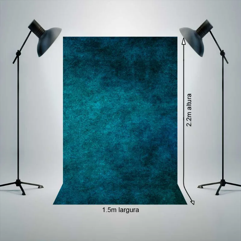 Painel Fundo Fotográfico Tecido 1,5x2,2m Azul Escuro Mesclado com branco P115