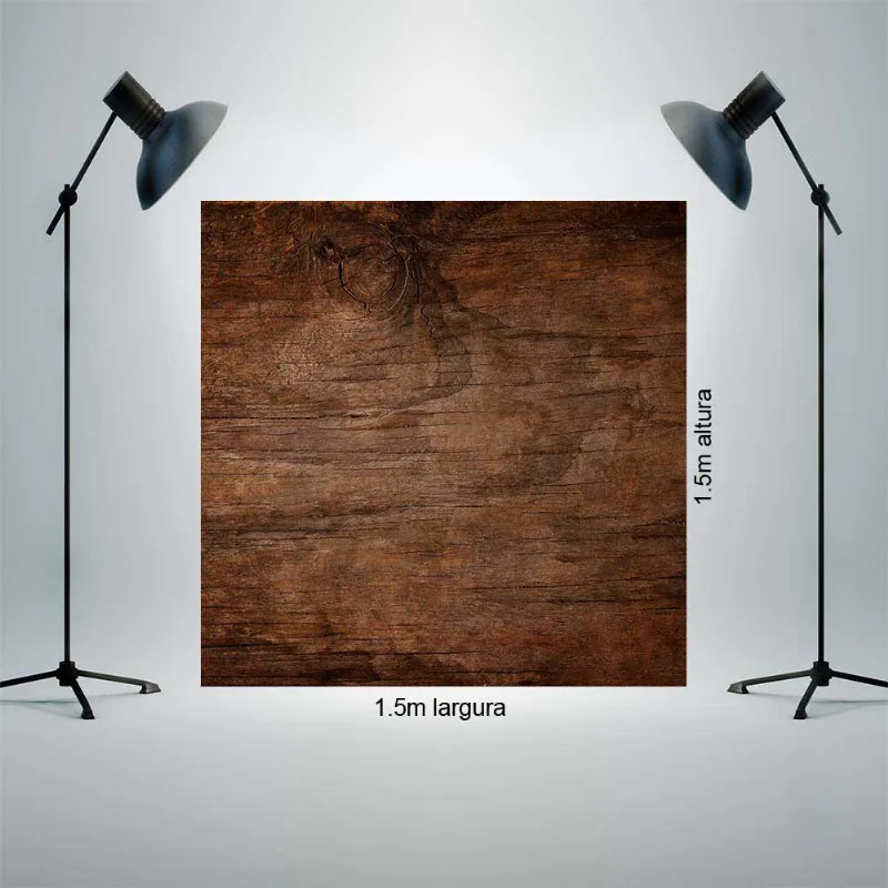 Painel Fundo Fotográfico Tecido 1,5x1,5m Madeira marron 07 P903