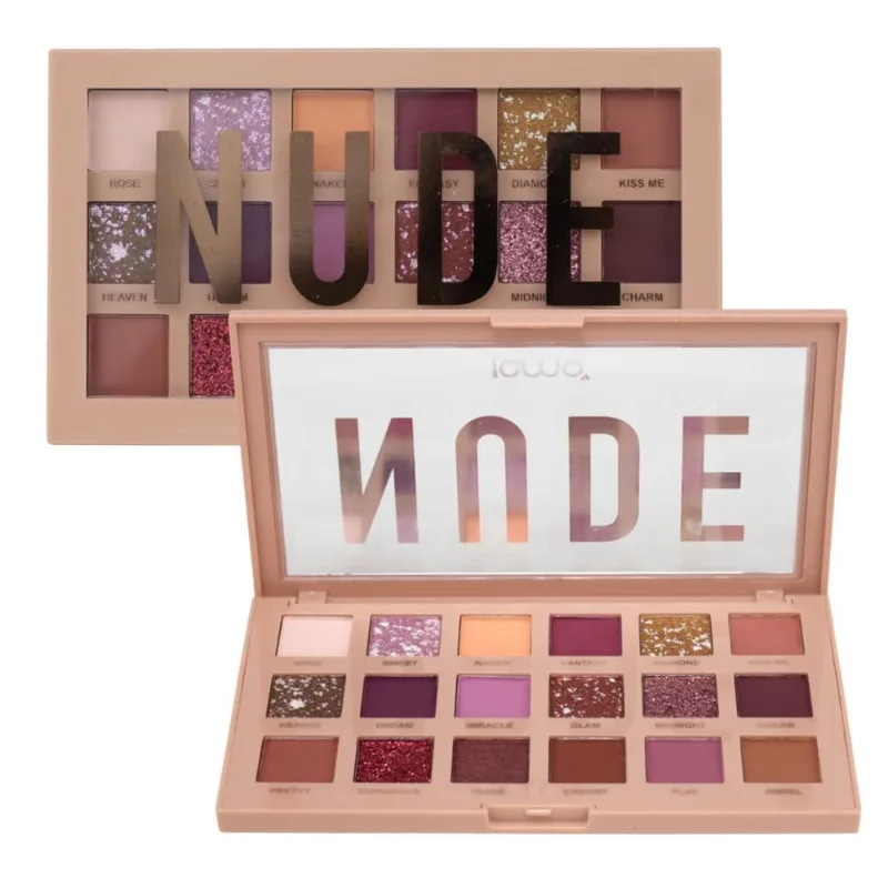 Paleta De Sombra Maquiagem 18 Cores Nude Brilho Multi Color