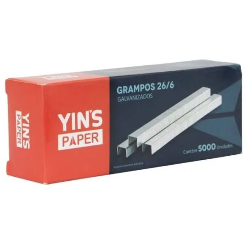 Grampo Galvanizado Yins Paper 26/6 Com 5.000 Unidades (MP)