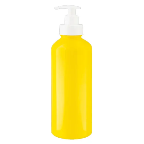 GARRAFA AMARELA COM BOMBA PARA MOSTARDA 480ML PLASÁTIL - PLASUTIL