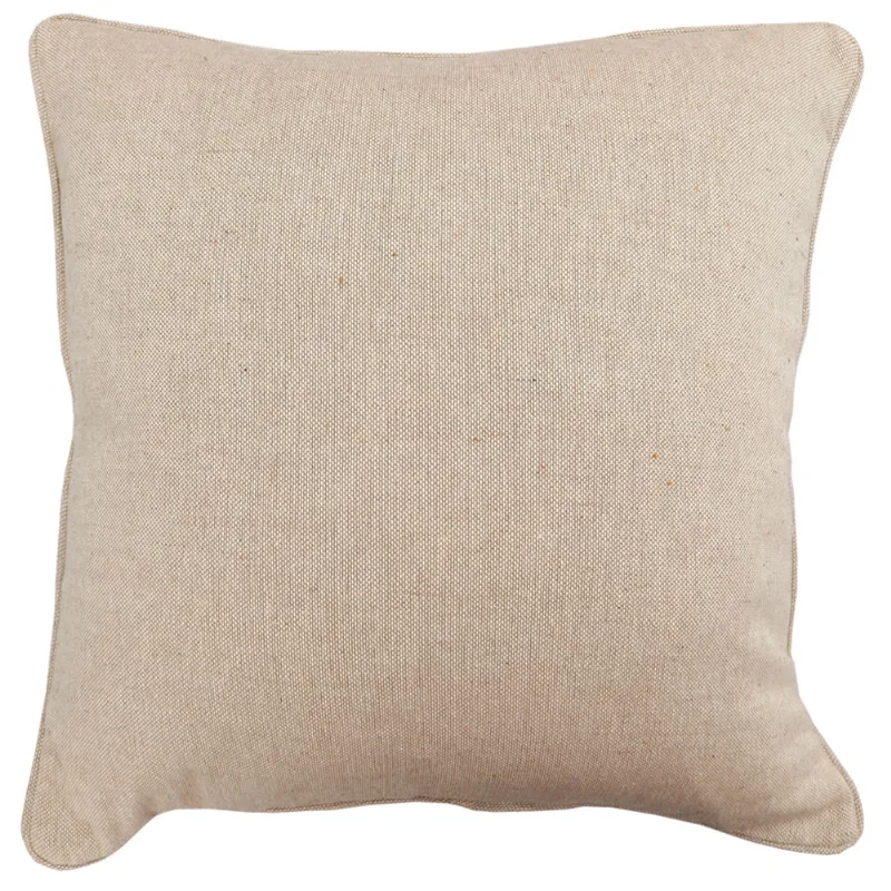 Almofada Decorativa Lisa Quadrada Kasan com Cordone Cheia Cru 43X43CM - Próxima