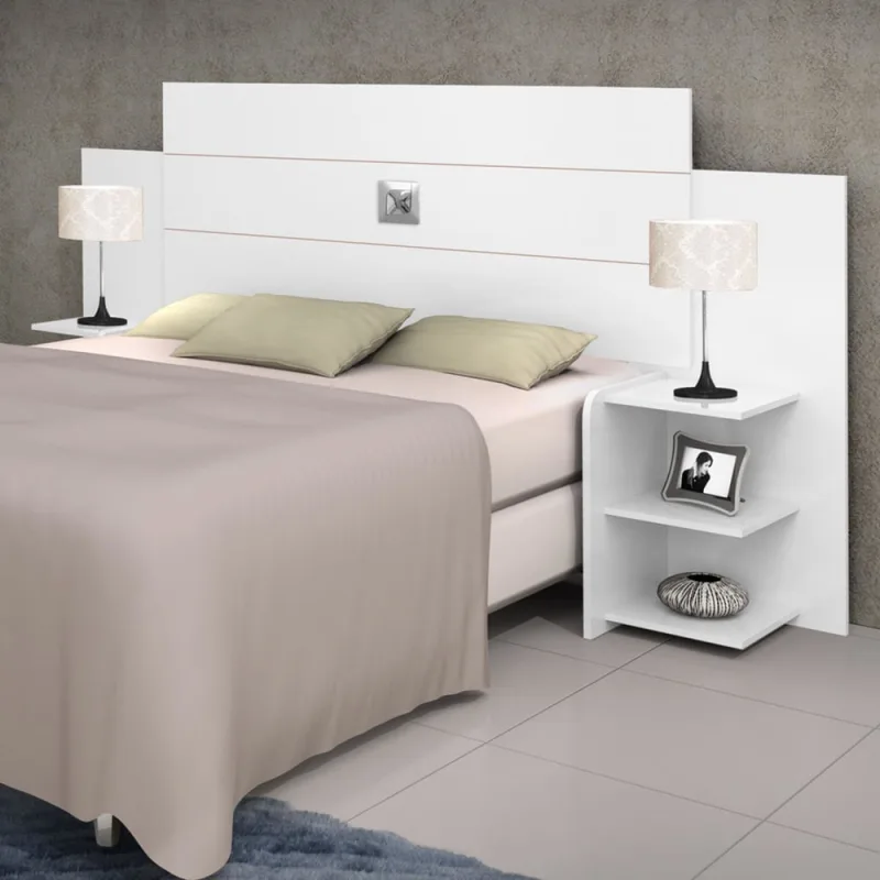 Cabeceira Casal Regulável com Prateleiras Acapulco J&A Móveis Branco - Não Disponível - Móveis