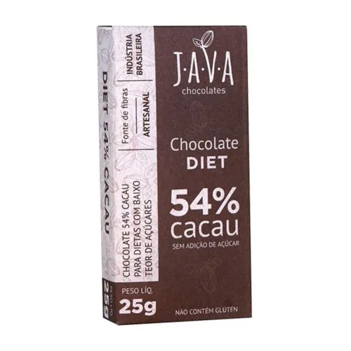 Chocolate Diet 54 Cacau 25g Java Chocolates - JAVA - Mercearia