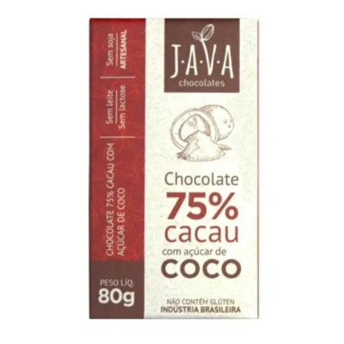 Chocolate 75 Cacau Com Acucar De Coco Java - JAVA