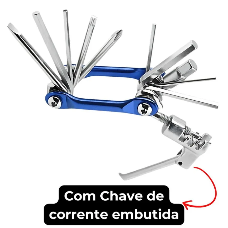 Kit Ferramentas Chave Emergência Bicicleta Bike 12 Funções Multi Uso
