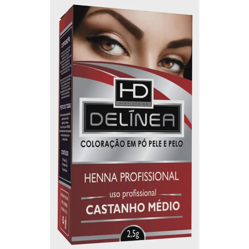 Delinea kit henna castanho medio 2,5 G