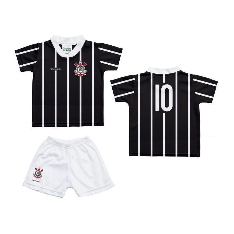 Uniforme Infantil Corinthians Oficial - Torcida Baby Tam 1 / Preto / Branco