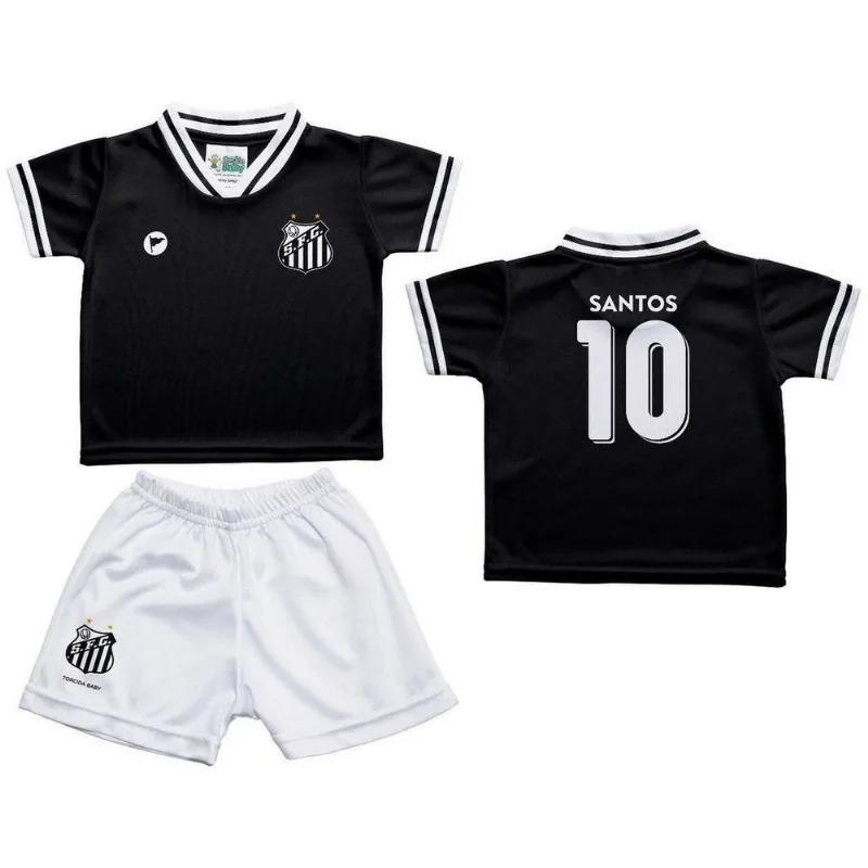 Conjunto Bebê Santos Uniforme Preto - Torcida Baby M / Preto / Branco