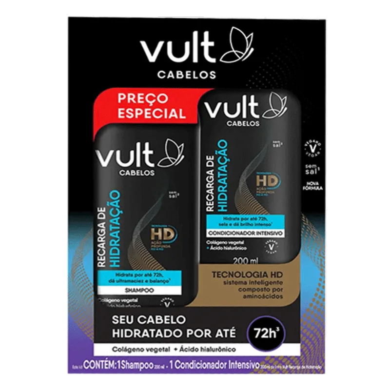 Kit Vult Cabelos Shampoo + Condicionador Hidratação 200ml Cada