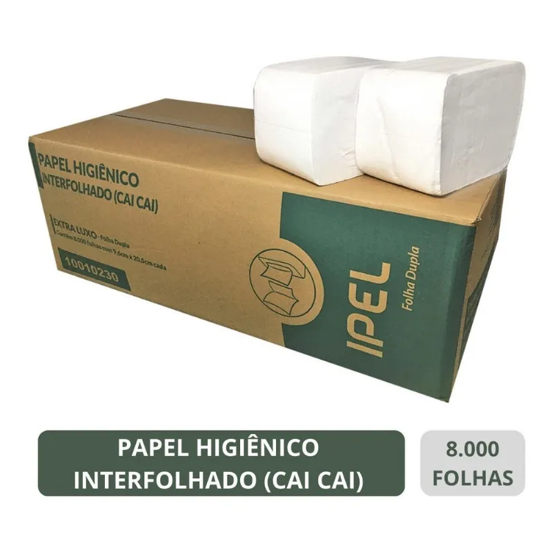 Papel Higiênico Interfolhado Cai Cai Folha Dupla 8000 Uni