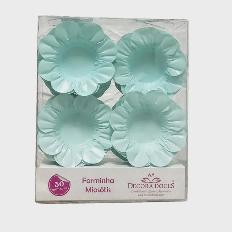 Forminha Miosótis Azul Bebê Com 50 Unidades