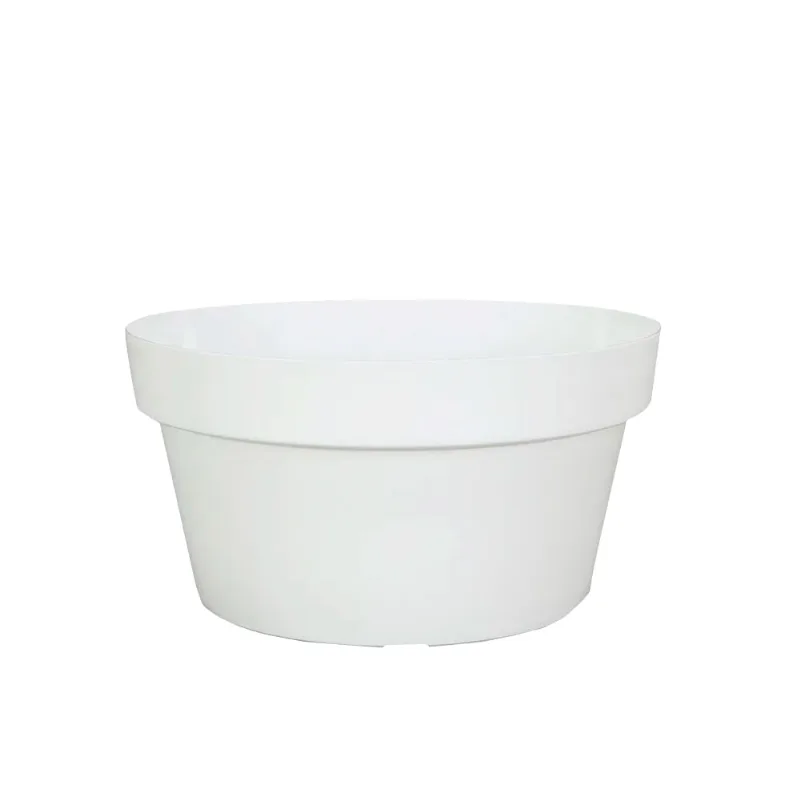 Vaso para Plantas Redondo em Polietileno Sampa Branco Sólido 23X12CM - I.SAMP.023.012.06 - Vasart
