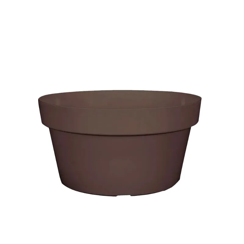 Vaso para Plantas Redondo em Polietileno Sampa Taupe 23X12CM - I.SAMP.023.012.34 - Vasart