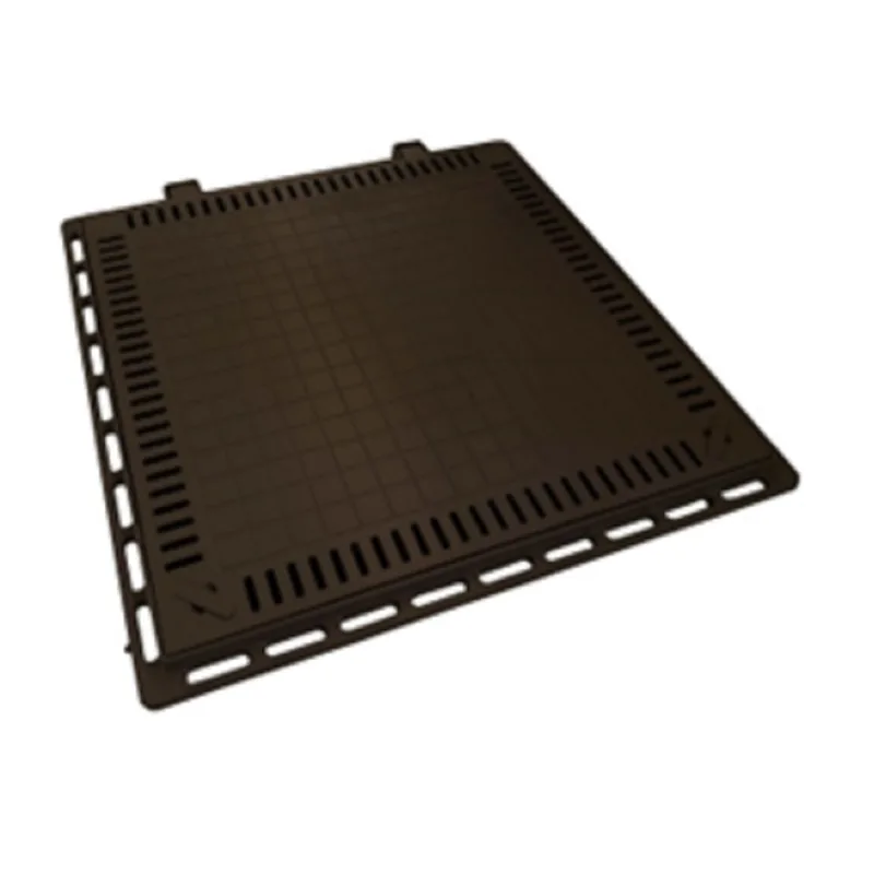 Tampa 80x80 Articulada Lisa Com Grelha Para Casa De Máquinas Marrom Fosco 025
