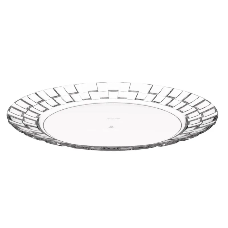 Prato Grande 26cm Transparente Crippa Bandeja para Servir Mesa Posta Porções Aperitivos